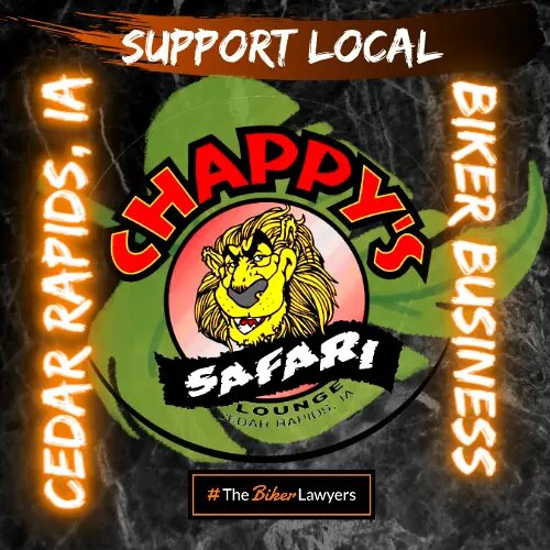 Biker-Friendly Business badge for Chappy's Safari Lounge in Cedar Rapids, Iowa