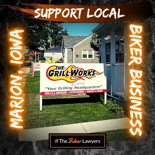 Image of the Biker-friendly business badge for The Grill Works in Marion, IA