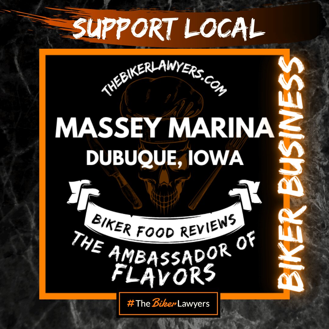 The Biker Lawyers Biker Friendly Business Badge for Massey Marina, Dubuque, Iowa