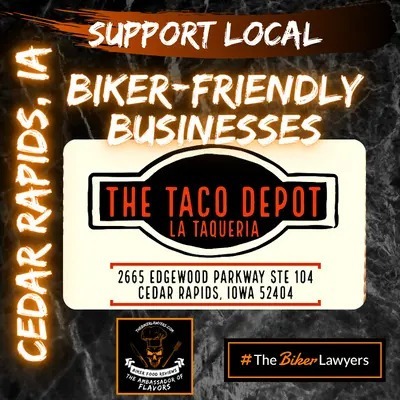 Biker-Friendly Business badge for Taco Depot III in Cedar Rapids, Iowa