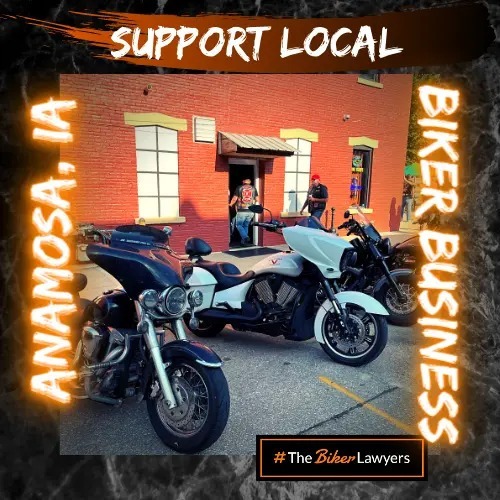 Biker-friendly business badge for Tucker's Tavern in Anamosa, Iowa