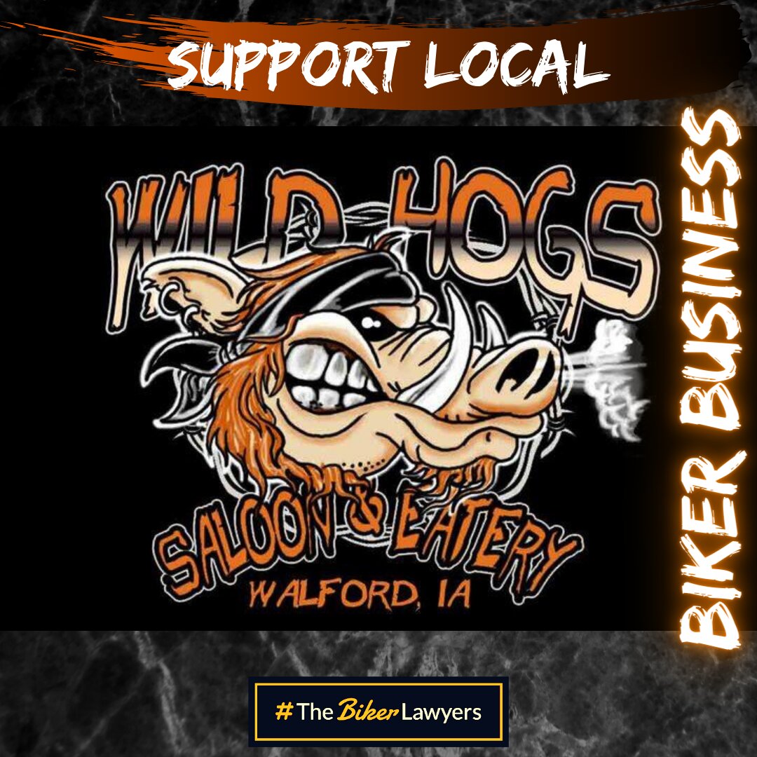 The Biker Lawyers Biker Friendly Business Badge for Wild Hogs Saloon and Eatery