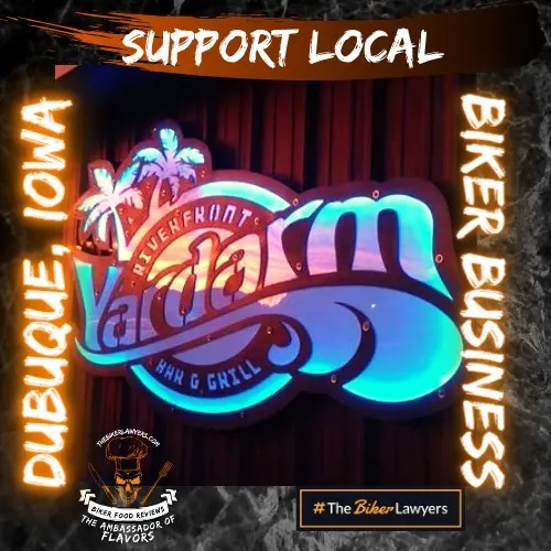 Biker-Friendly Business badge for Yardam Riverfront Grill in Dubuque, Iowa