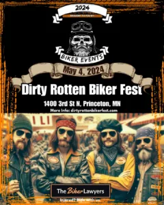 Graphic poster promoting the Dirty Rotten Biker Fest in Minnesota
