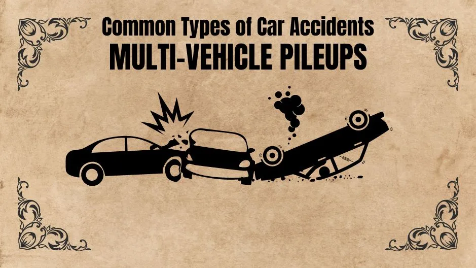 Image illustration by The Biker Lawyers, an example of multi-vehicle pile-ups