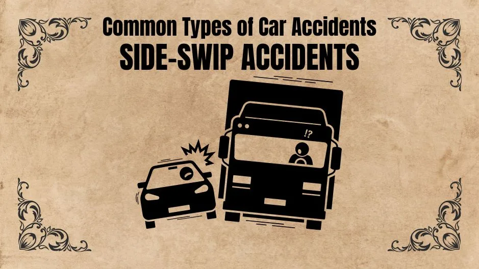 Image illustration by The Biker Lawyers, an example of a side-swipe accident