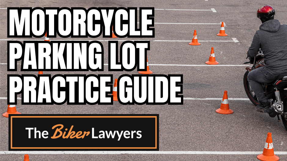 Decorative Image with text: Motorcycle Parking Lot Practice Guide