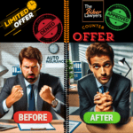dual Image representing before and after of an insurance company wiith a weak settlement offer begging for a settlement after working with The Biker Laywers