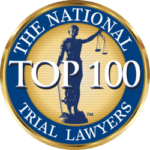 Image of an award for the National Top 100 Trial Laywers presented to Iowa Motorcycle Accident Lawyer, Pete Leehey of The Biker Lawyers, PC