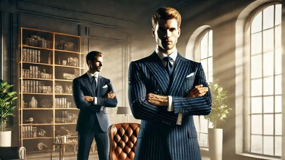 Two confident lawyers in a professional office, symbolizing legal expertise in insurance disputes.