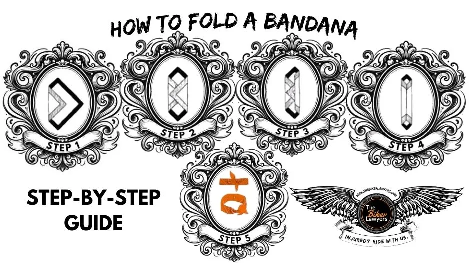 Illustrations on how to fold a bandana into a headband