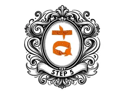 Illustration of the fifth step in how to fold a bandana.
