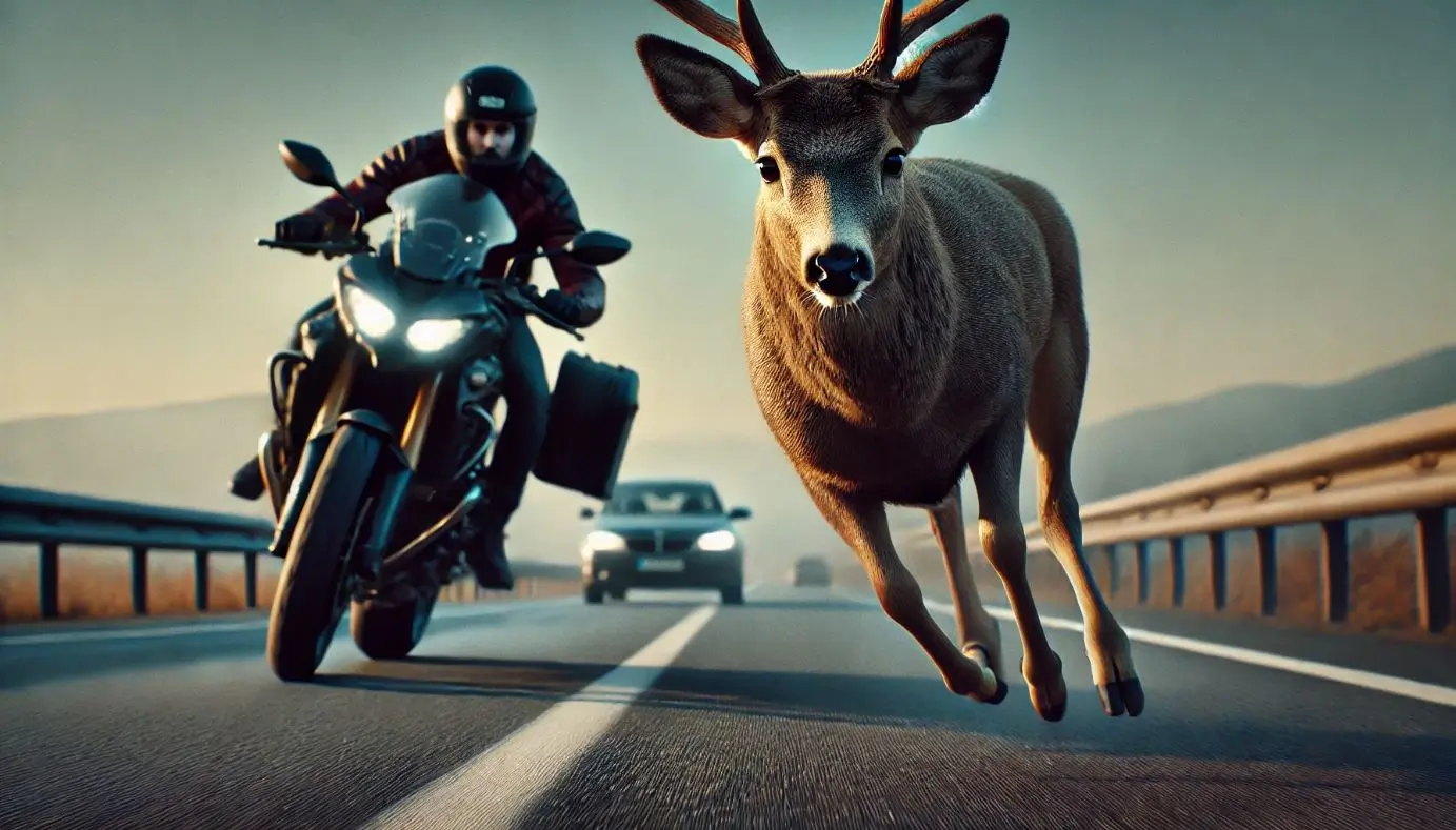 Hitting a Deer With a Motorcycle. Stay Safe. Stay Alive.