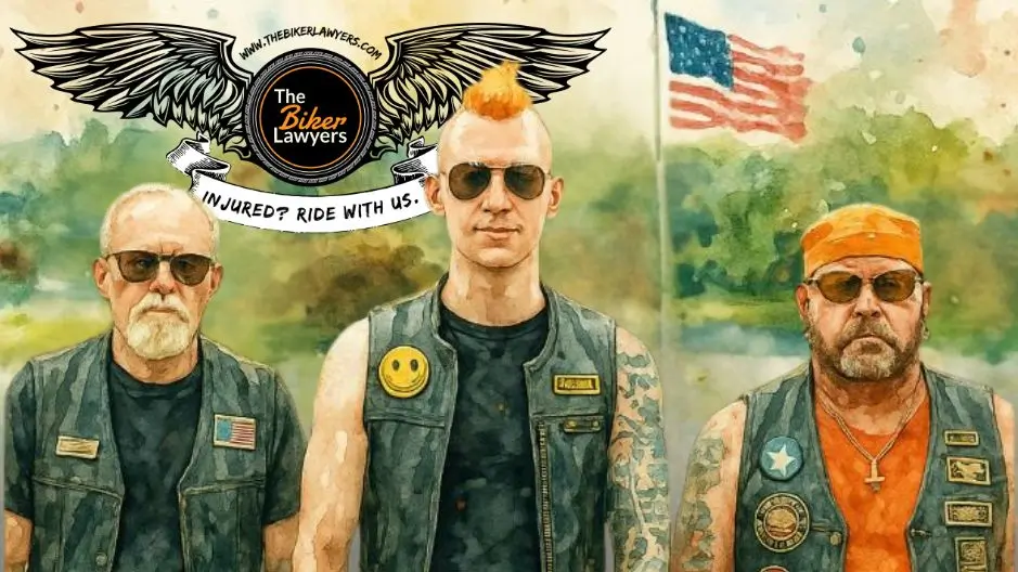 Watercolor painting of The Biker Lawyers
