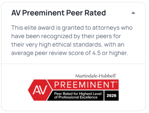 2026 AV Preeminent Peer Rated Award