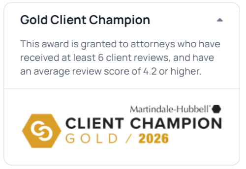 2026 Gold Client Champion MartindaleHubbard award