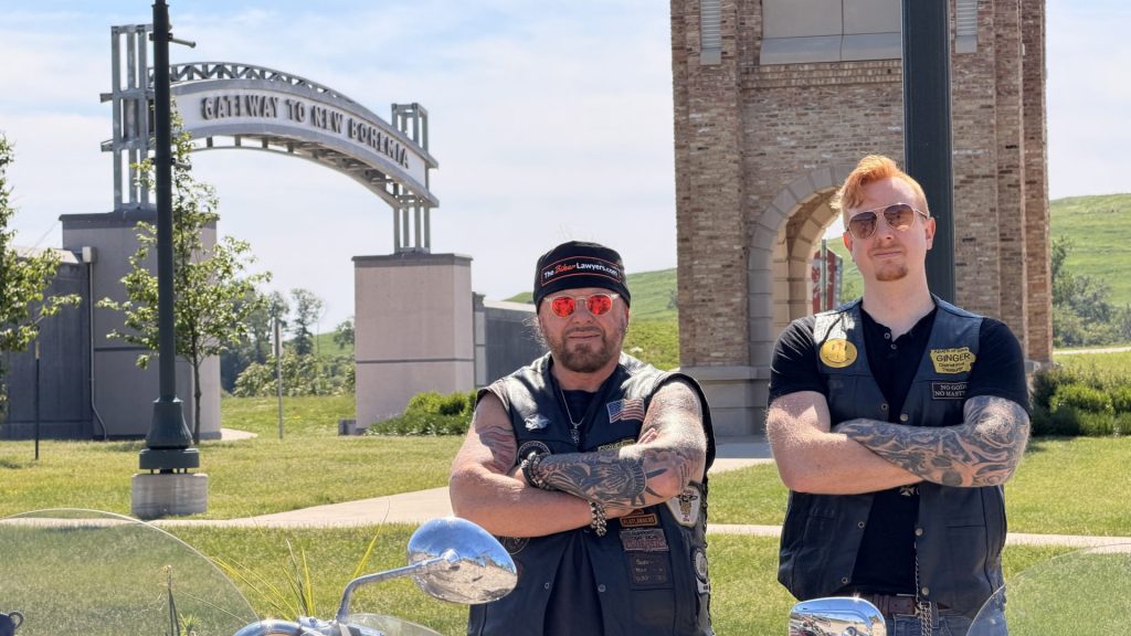 Pete Leehey and Jon Jansen, The Biker Lawyers, stand in Cedar Rapids ready to help injured motorists.